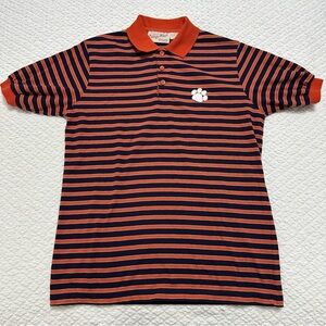 Vintage College Wear Clemson Tiger Polo Short Sleeve Shirt Size Medium